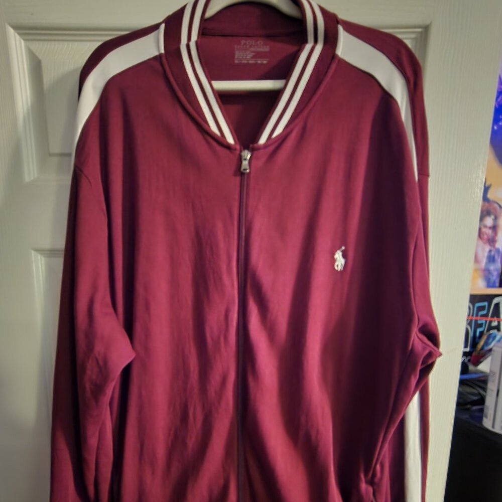 Men's Burgundy Ralph Lauren Track Jacket 2XLT